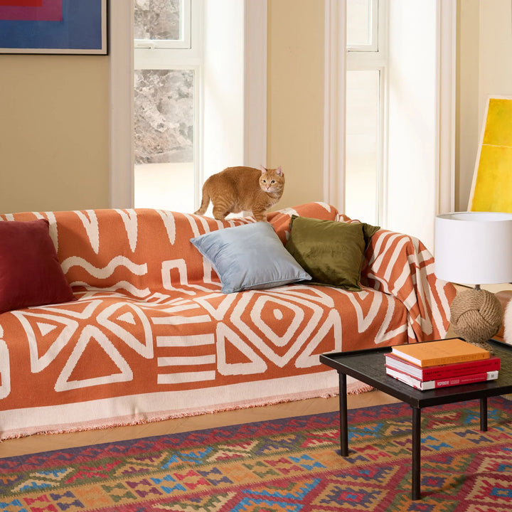 Geometrisk Boho Stil Sofa Trekk - Moderne, Stilig & Holdbar Sofa Beskyttelse | Skanto