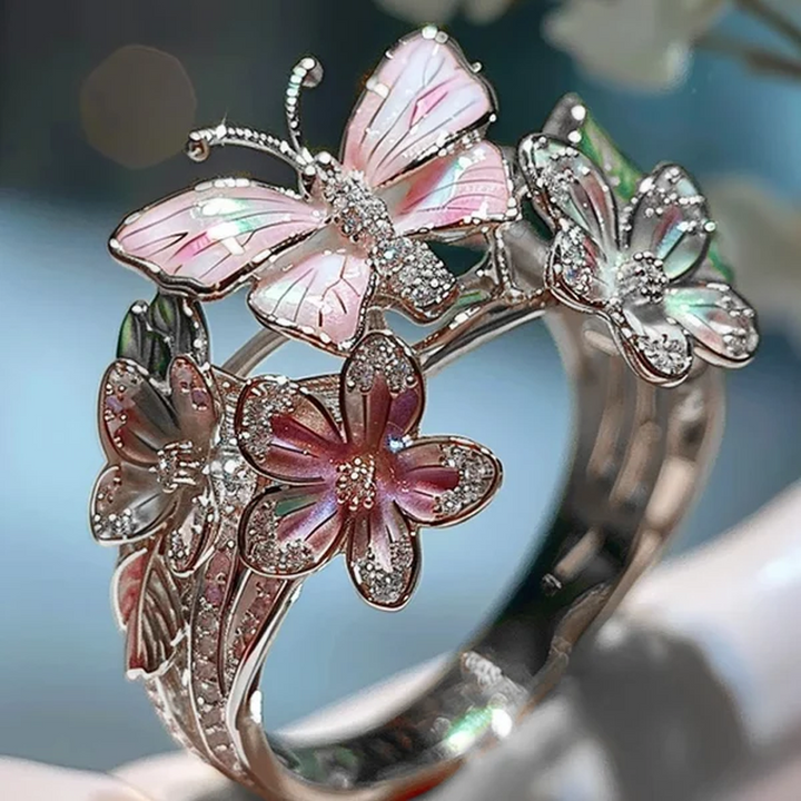 Butterfly flower ring | Skanto
