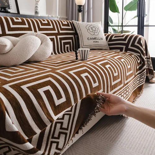 Skanto | Meander Quastene Chenille Sofa Dekken