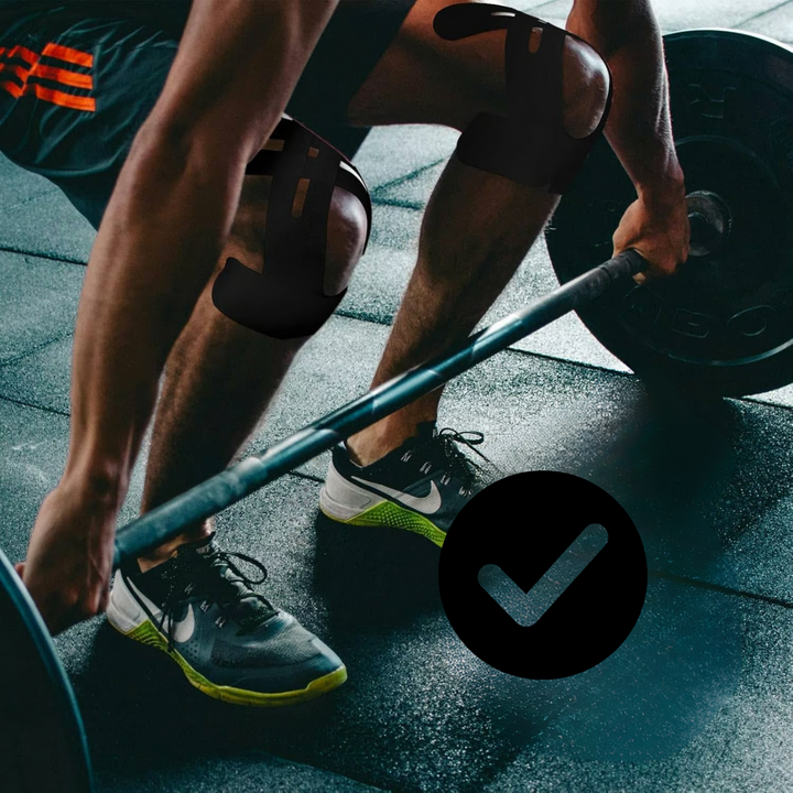 Knee Tape FlexiSupport – Prefabrikkert Kinesio-tape for direkte støtte | Skanto