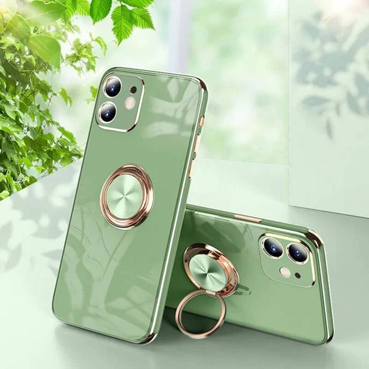 Plattiertes iPhone-deksel med ring | Skanto