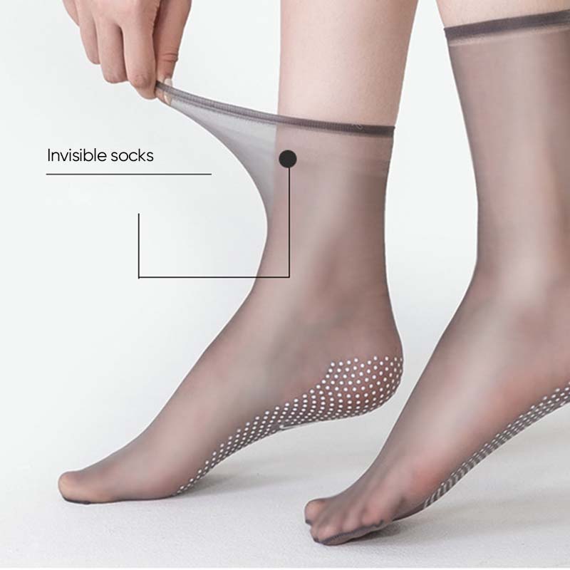 Skanto | Vår Sommer Usynlige Non-Slip Krystall Silke Sokker