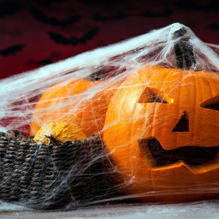 Skanto | Halloween Edderkopp Dekorasjoner, strekkbar edderkoppnett