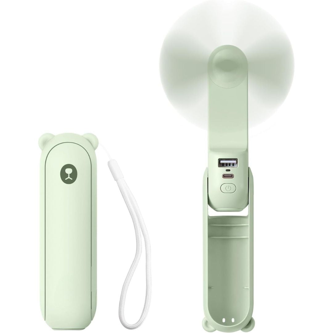 3 i 1 Håndholdt Mini Vifte | USB Oppladbar, Sammenleggbar Design & Ideell for Reise, Camping og Utendørsaktiviteter | Skanto