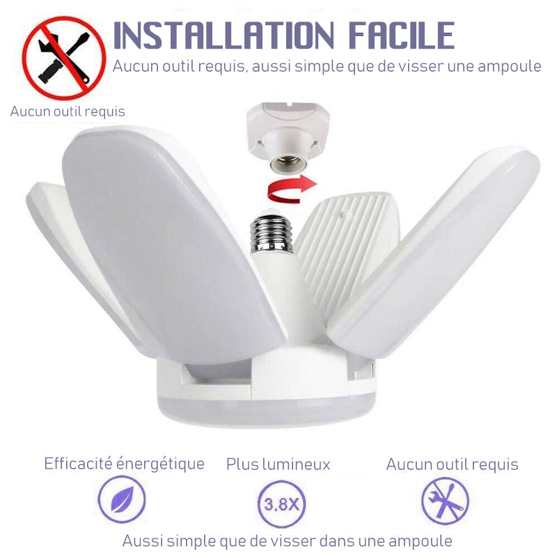Foldbar deformert universal garasje lampe | Skanto