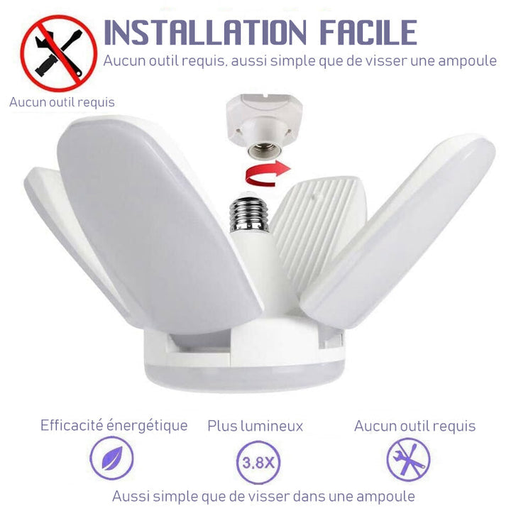 Foldbar deformert universal garasje lampe | Skanto