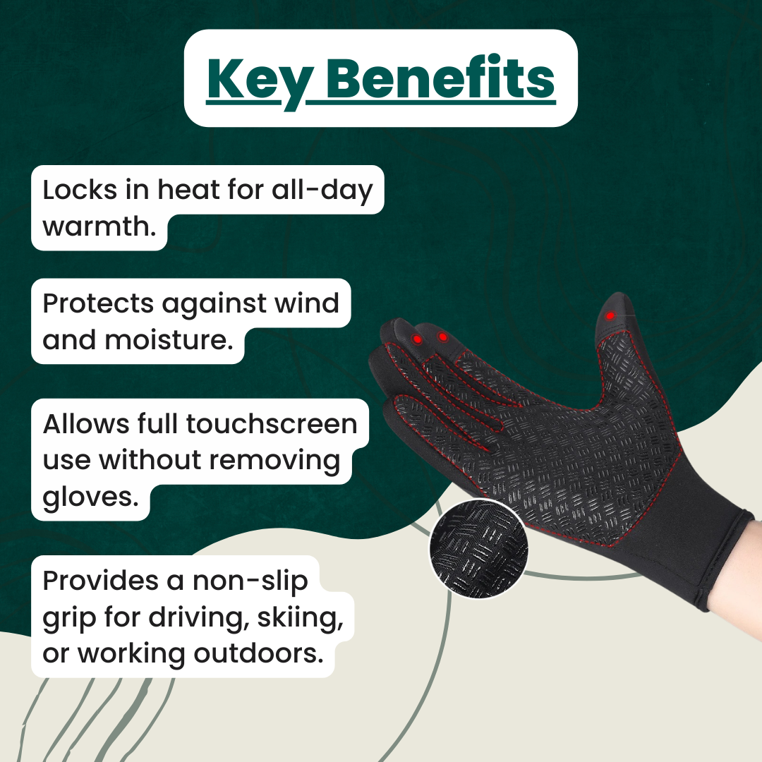 Norvo | Vanntette Hansker: Termiske Hansker med Berøringsskjerm | Sykling, Golf, Raynauds, og Vintersport