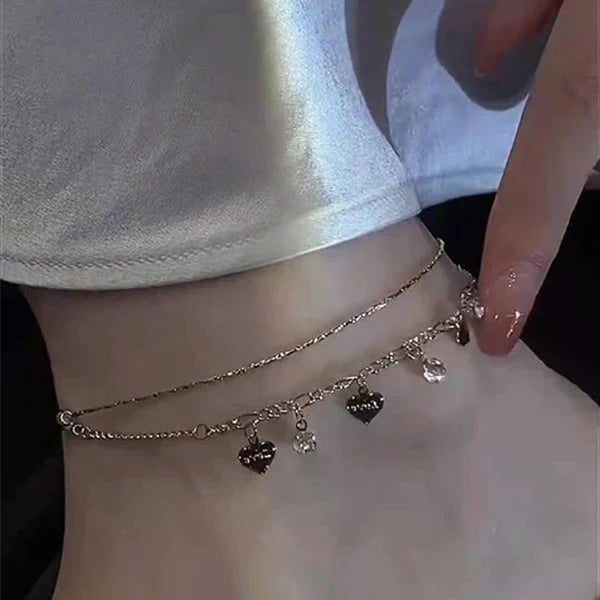 Skanto | Krystallbesatt ankelkjede med diamantfringer