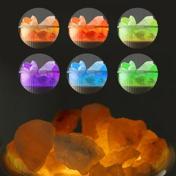 SereniGlow Crystal Salt Fuktighetsgiver | USB Aroma Diffuser – Nattlys & Luftrenser – For Avslapning, Stressreduksjon & Forbedret Luftkvalitet Skanto
