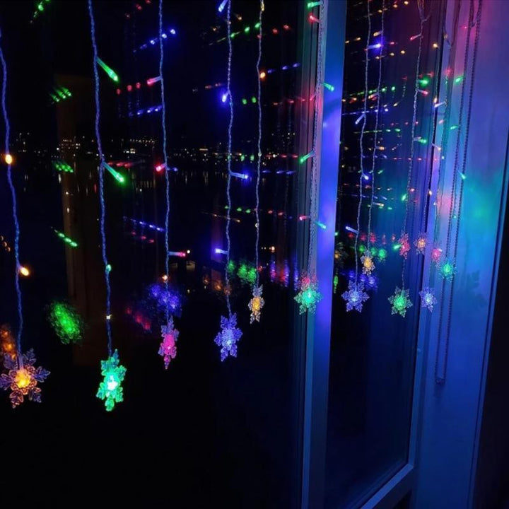 Skanto | LED-Gardin Lyskjede med Snøfnugg | Innendørs & Utendørs