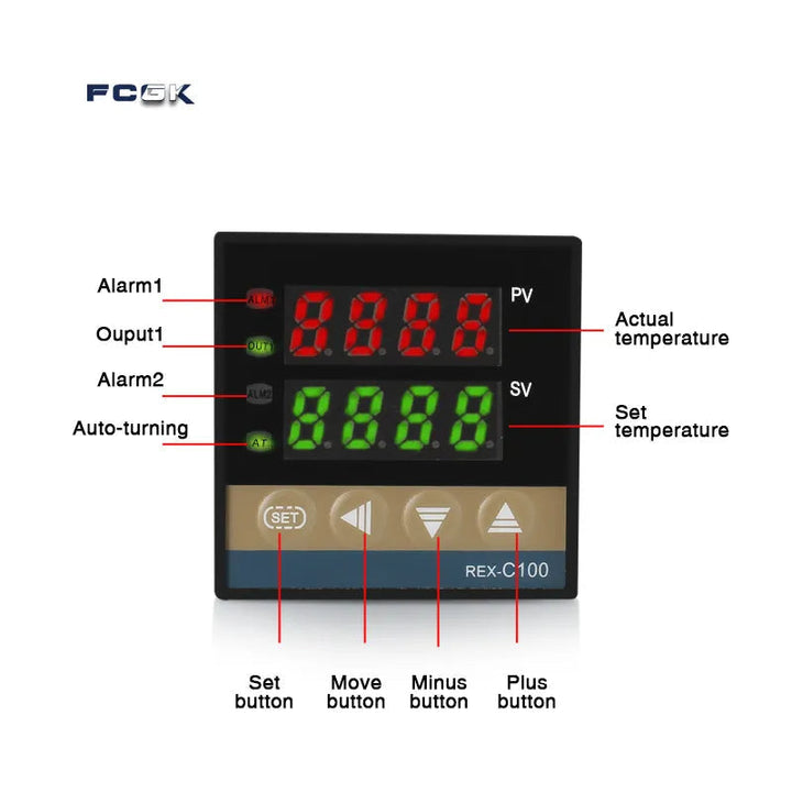 REX-C100 SSR Utgangstermostat Digital Timer | Skanto