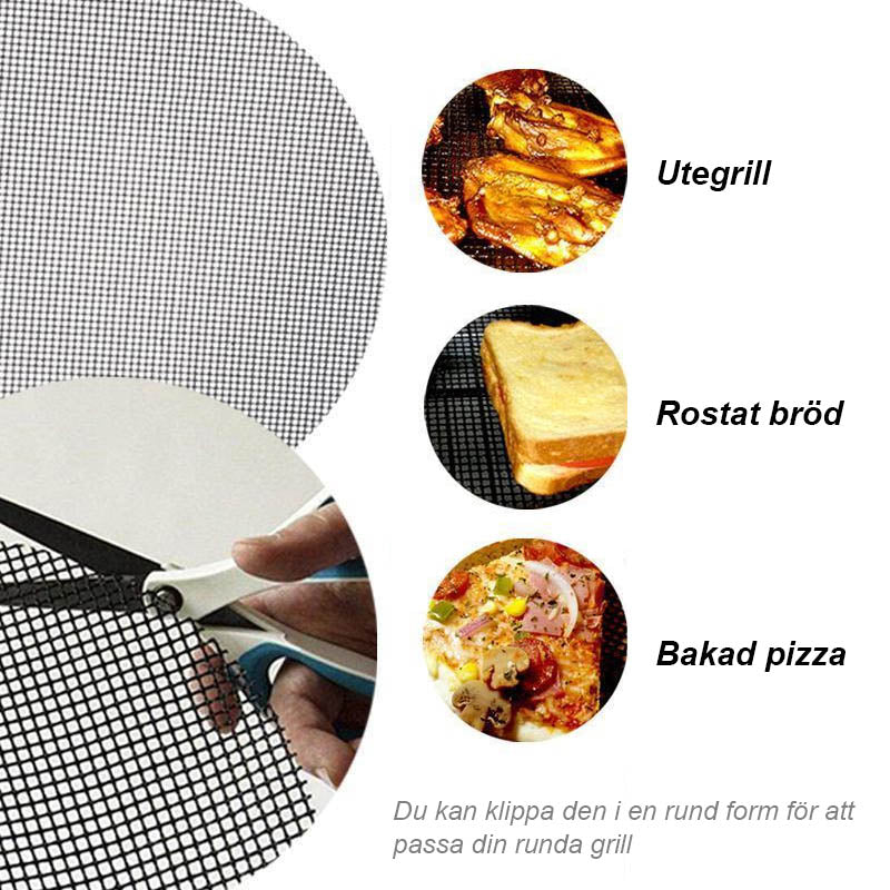 Norvo | Grillfine BBQ Grillnett / Grillmat | Non-stick & Gjenbrukbar | Varmeresistent opp til 370 °C | For kjøtt, fisk & grønnsaker