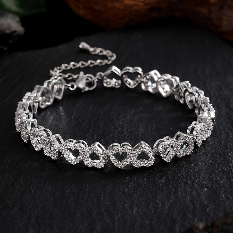 Skanto | Kjærlighet Hjerter Diamantarmbånd