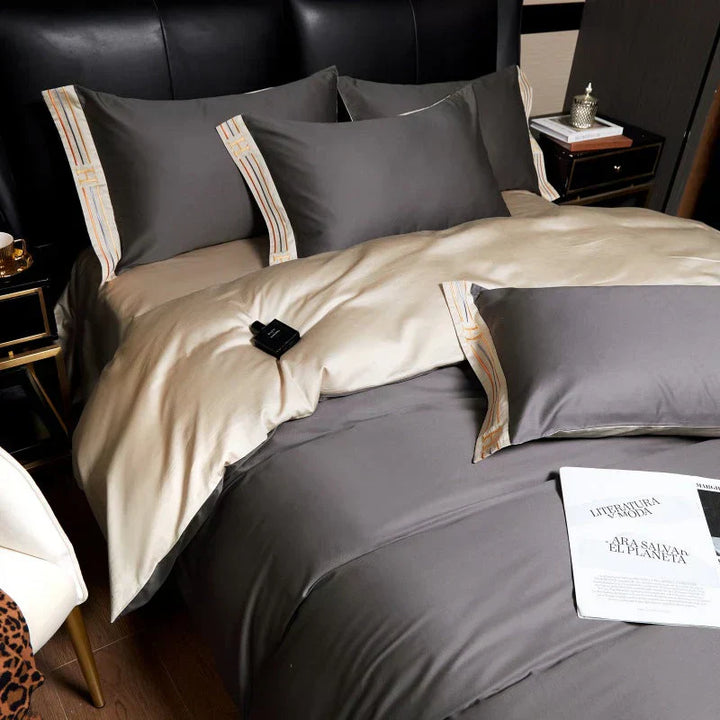Skanto | Luksus Satin Kattong Dynetrekk Sett for Soverom