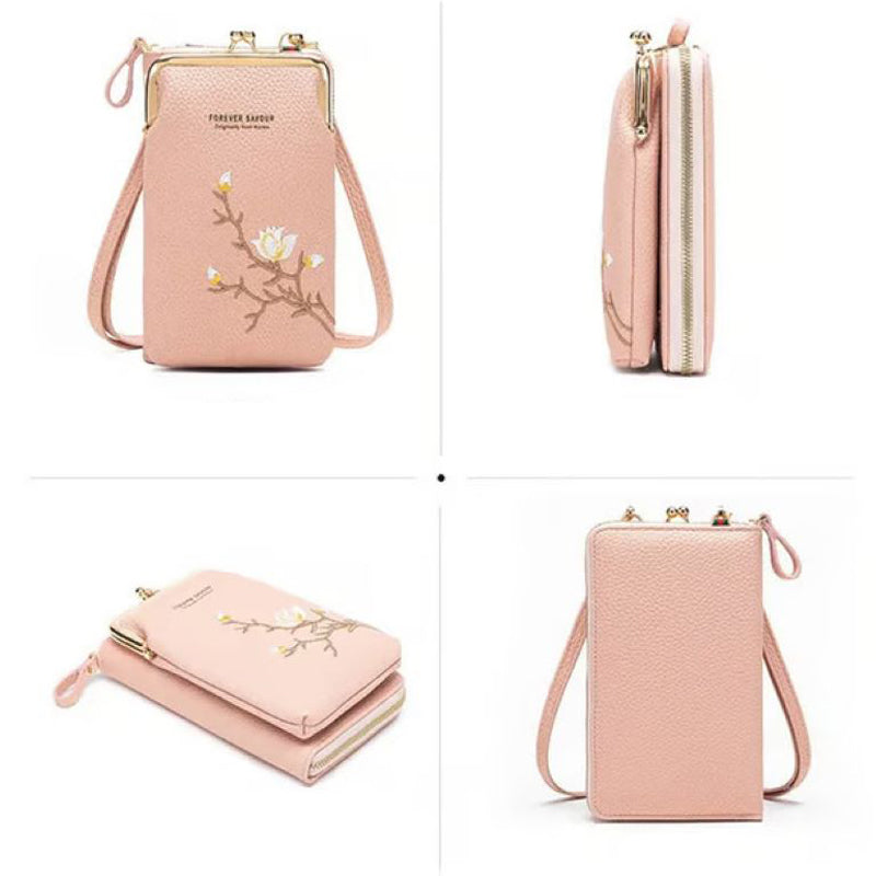 Skanto | Brodert kvinne crossbody lommebok