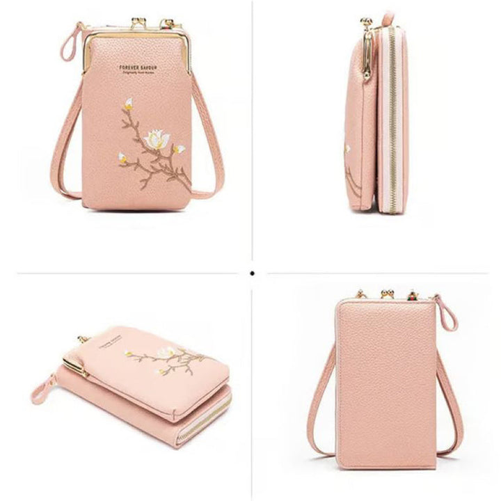 Skanto | Brodert kvinne crossbody lommebok