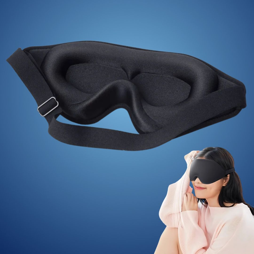 DreamSeal 3D Søvn Øyemasker | Lysblokkerende Maske - Søvn Blindfold - for Reiser - Meditasjon - Insomni - Dyp Søvn - Justerbar Stropp Skanto