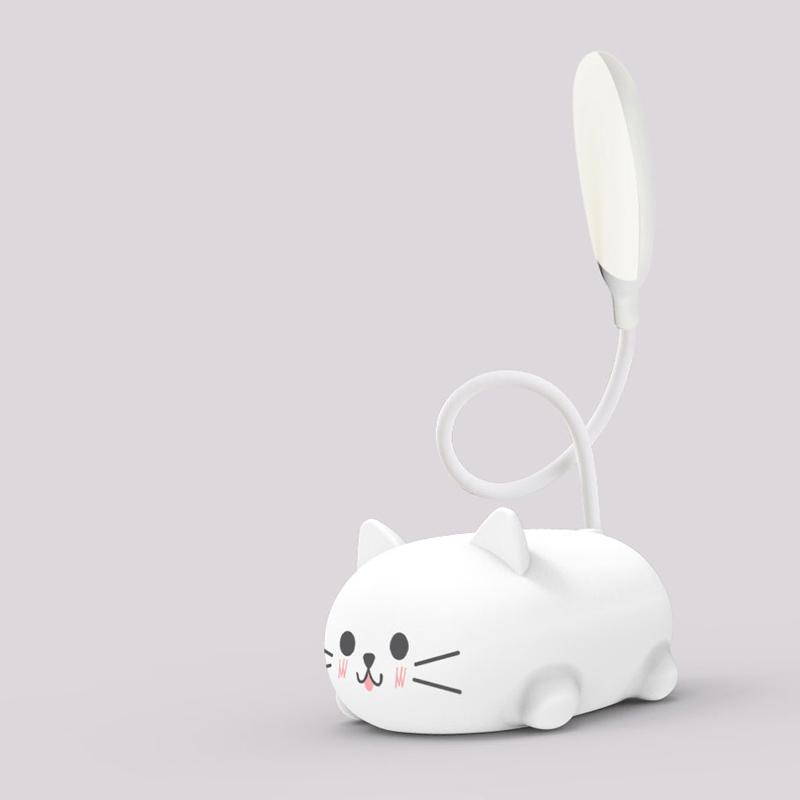 Skanto | Mini Tegneserie Katt LED Øyevern Leselampe USB Oppladbar Skrivebordlampe