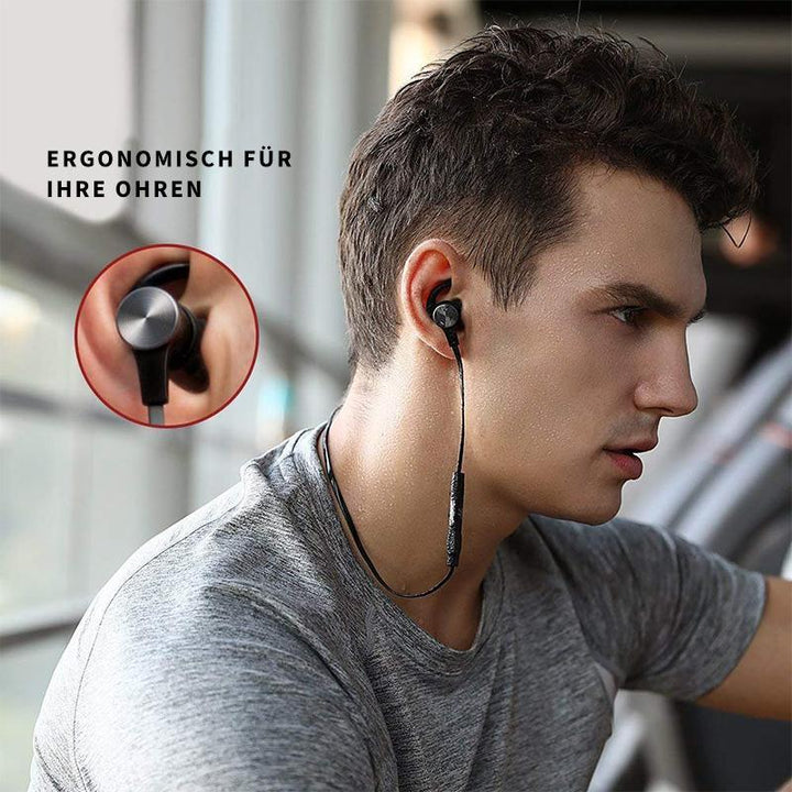 Skanto | Bluetooth-Hodetelefoner, Stereo In-Ear Hodetelefoner, Sikker Passform For Sport, Treningssenter, Reise (Vanntett, Støyreduserende Mikrofon)