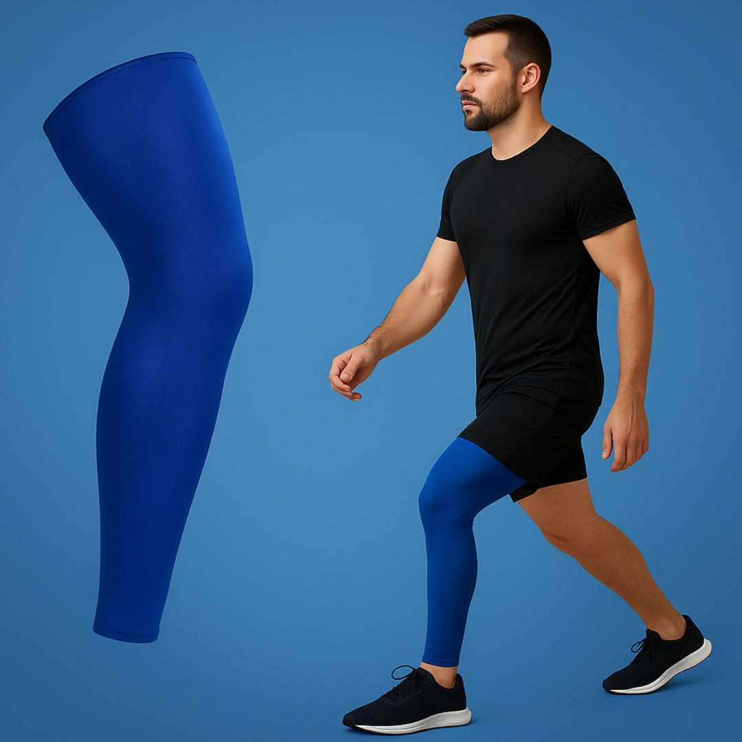 FlexiRelief | Full Leg Compression Sleeve – Knee Support – Graduert Trykk – Smertelindring – Gjenoppretting – Hevelse Reduksjon Skanto