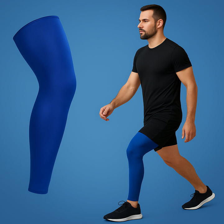 FlexiRelief | Full Leg Compression Sleeve – Knee Support – Graduert Trykk – Smertelindring – Gjenoppretting – Hevelse Reduksjon Skanto