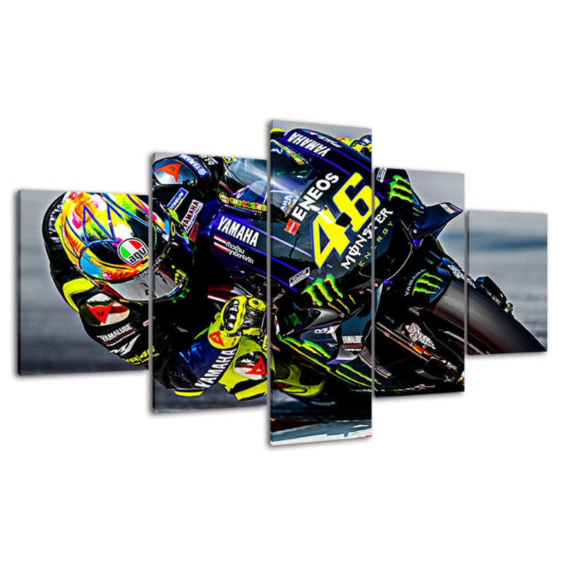 5-delt motocrossarrangement - lerret veggkunst maleri | Skanto