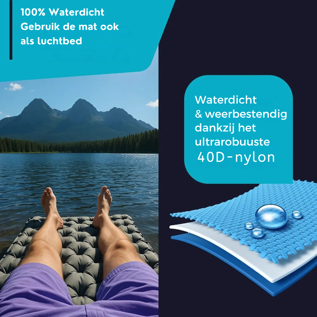 Skanto | AirLite Selvoppblåsende Liggeunderlag – Lett, Kompakt & 10 cm Tykt Komfort