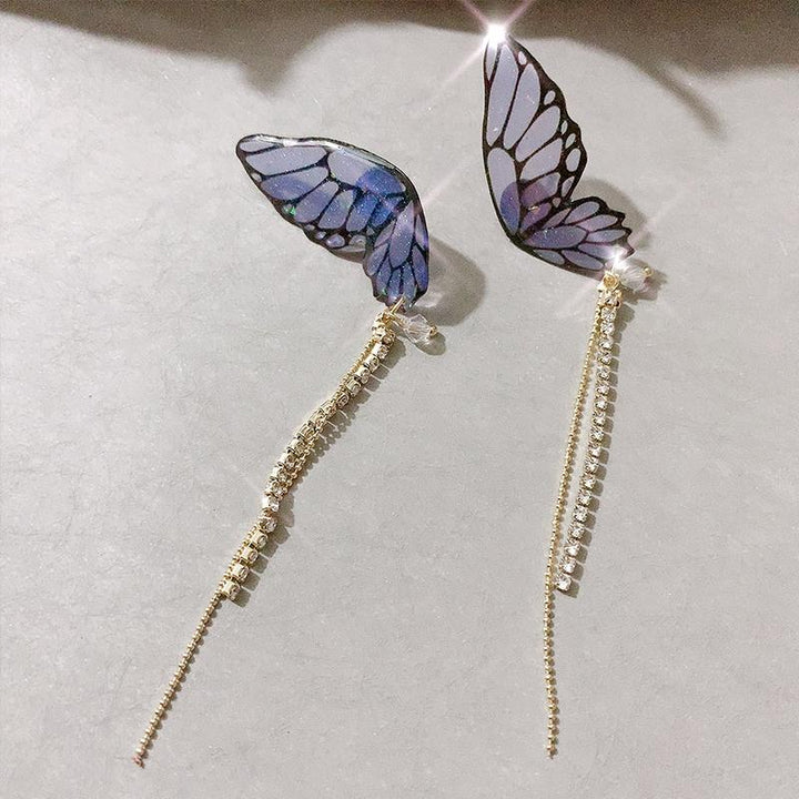 Skanto | Sommerfugl Frynse Lange Øredobber