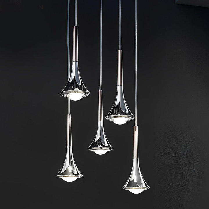 Moderne LED-Pendellampe i dråpeform – Adjustae metallkronelys for stue, soverom og spisestue