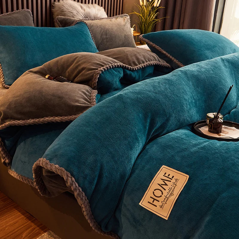 Skanto | Luksus Fløyel Fleece Dynecover Sett - PlushHaven