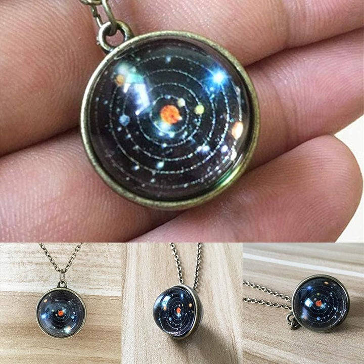Skanto | Dobbeltsidig Glass Galaxy Halskjede