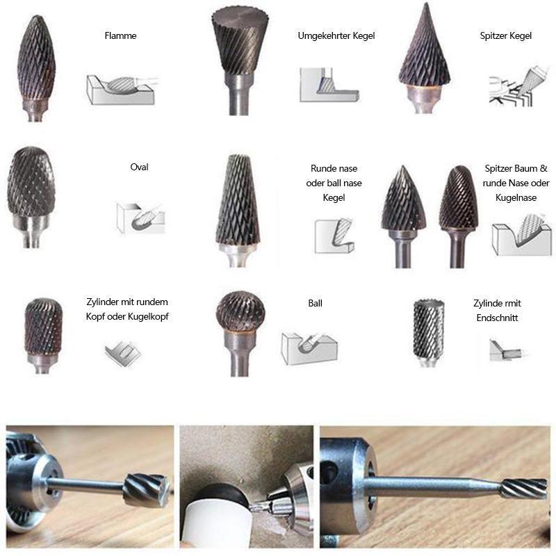 10 i 1 Wolframstål Slipende Hode (10PCS) | Skanto