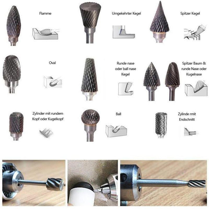 10 i 1 Wolframstål Slipende Hode (10PCS) | Skanto