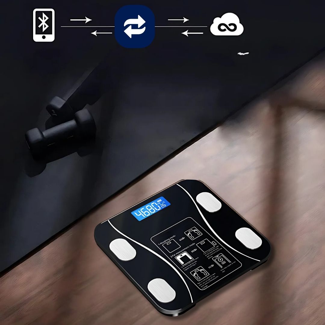 BodyMetrics Smart Body Composition Scale | BMI Fat Scale - Måler Vekt - Beregner Kroppsfett - Spor Fitness Skanto