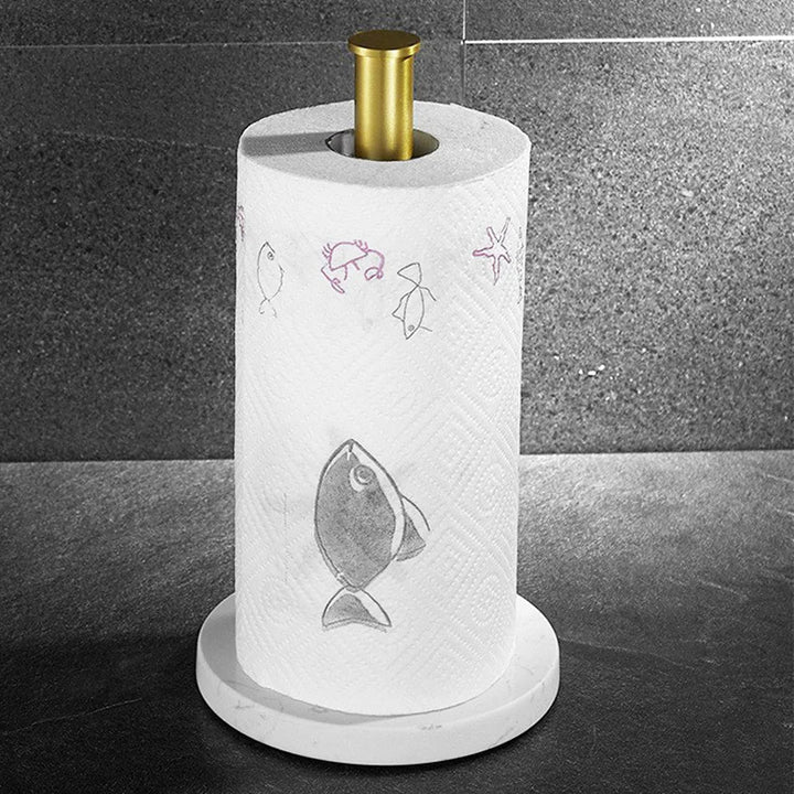 Skanto | Marmor papirhåndkleholder – gulldetaljer for eksepsjonell stil