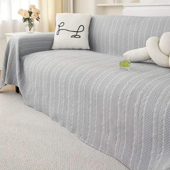 Skanto | Tranquil Plush Leaf Sofa Cover