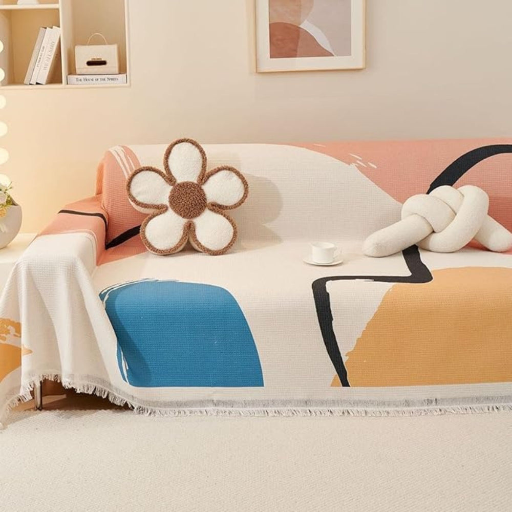 Skanto | Lumiere Abstract Tasseled Sofa Cover