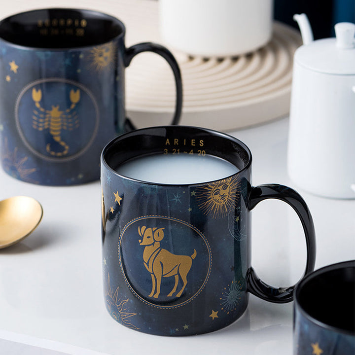 12 Konstellasjoner Krus Kobalt Blå Keramikk Kaffe Krus | Skanto