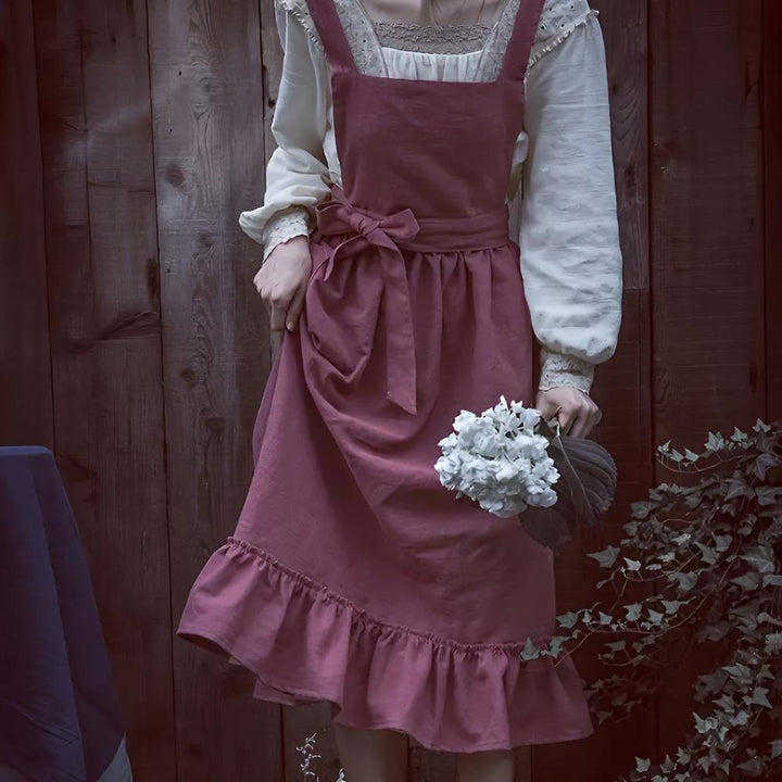 Skanto | Rustikk Ruffle Linne Forkle