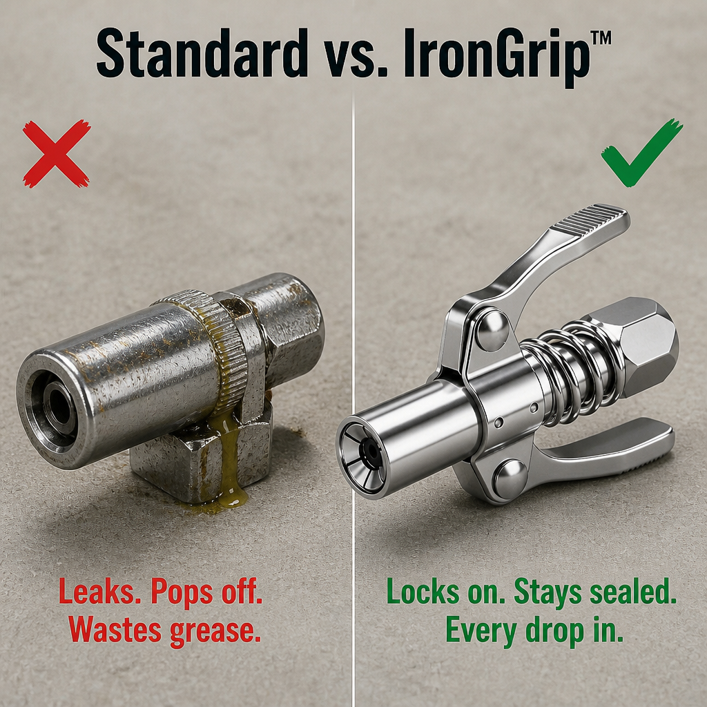 IronGrip fettnippel kobling med to-hånds låsing | Skanto
