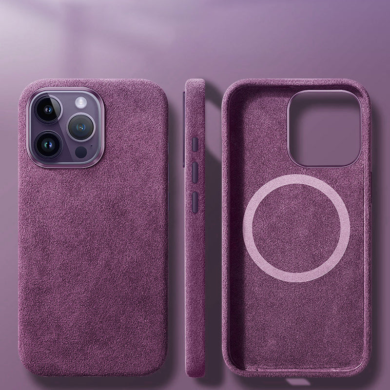Magnetisk deksel i italiensk Alcantara til iPhone