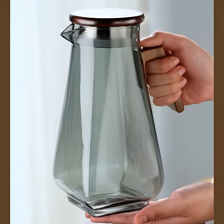 Glass kanne med stor kapasitet – Varmeresistent og holdbar | Perfekt for vann og juice | Skanto