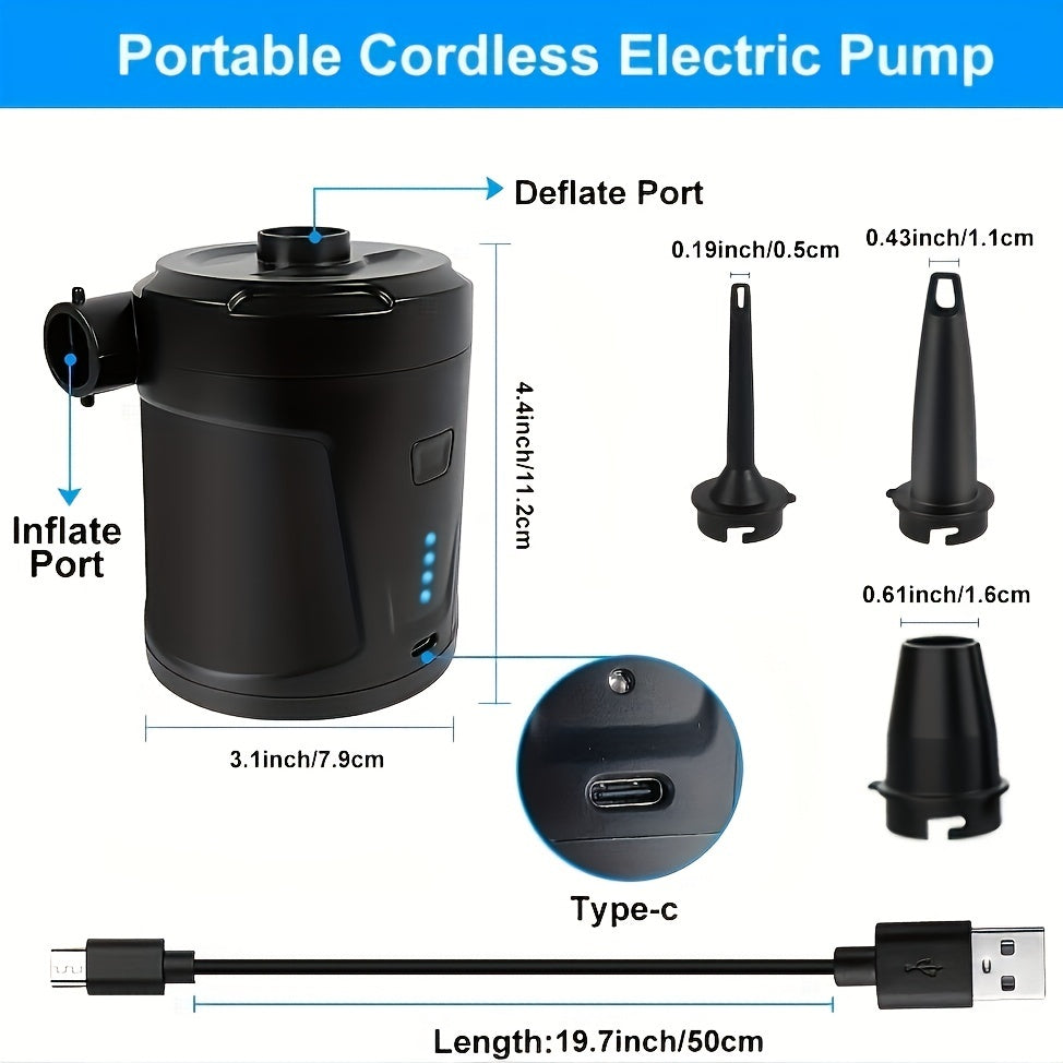Skanto | Elektrisk Luftpumpe AirTrek Mini | USB Oppladbar & Trådløs | Kompakt & Robust | For Luftmadrasser & Utendørs