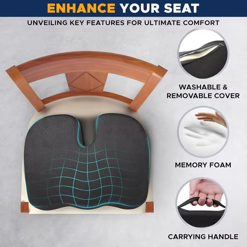 Skanto | Ergonomisk Minneskum Setepute for Kontorstol og Bil