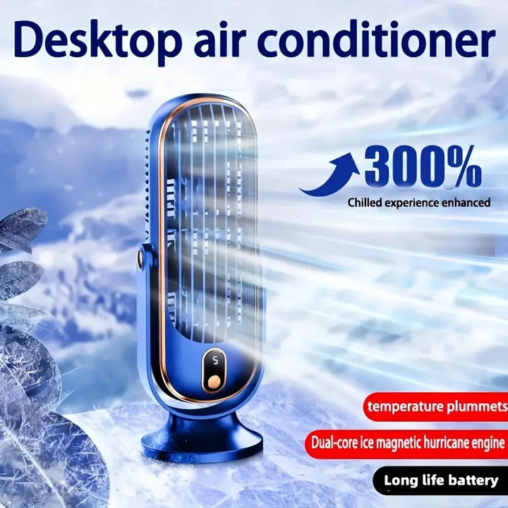 Bærbar mini luftkondisjonering med USB-lading – 5 hastigheter og 720° rotasjon | Skanto