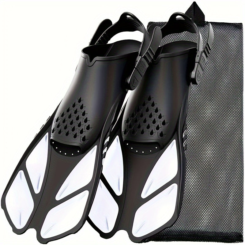 Skanto | Snorkel finner SeaVana Glide | Justerbare & Korte | Åpen Hæl | For Reise & Fritid | Unisex