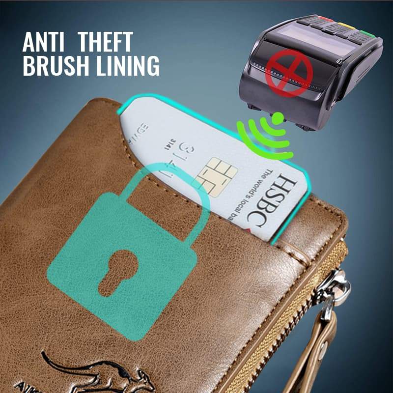 Skanto | Menns Essentials-Multi-funksjonell RFID Blokkering Vanntett Holdbar PU Lær Lommebok