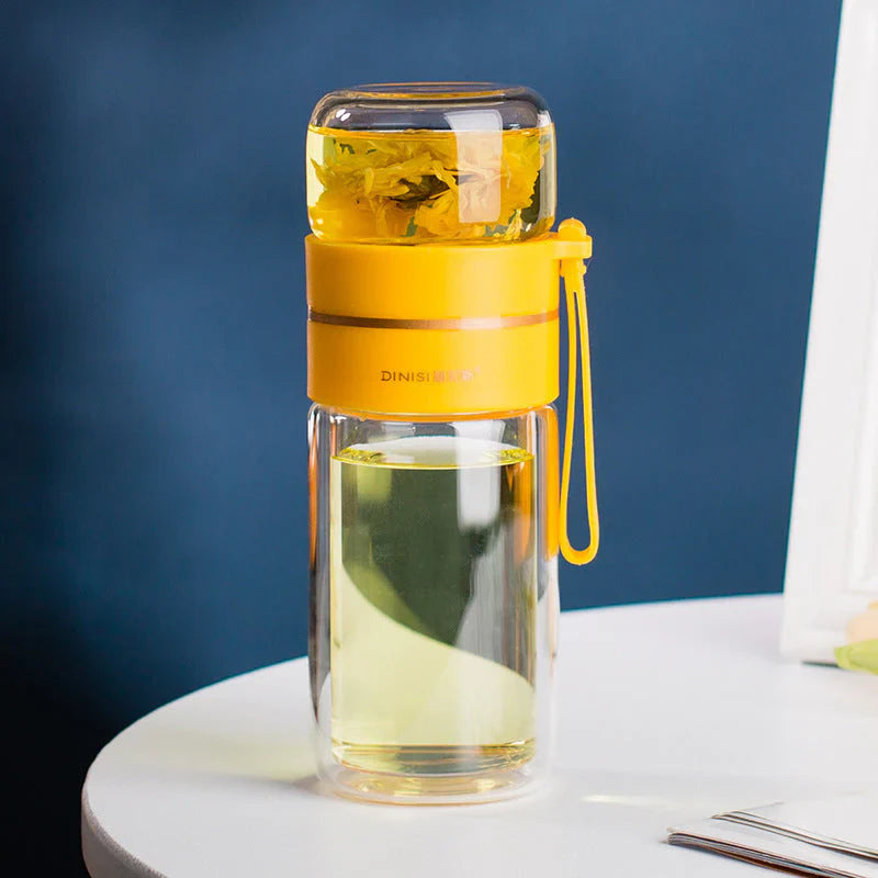 Skanto | Dobbelveggs glassflaske med tefilter og infusor