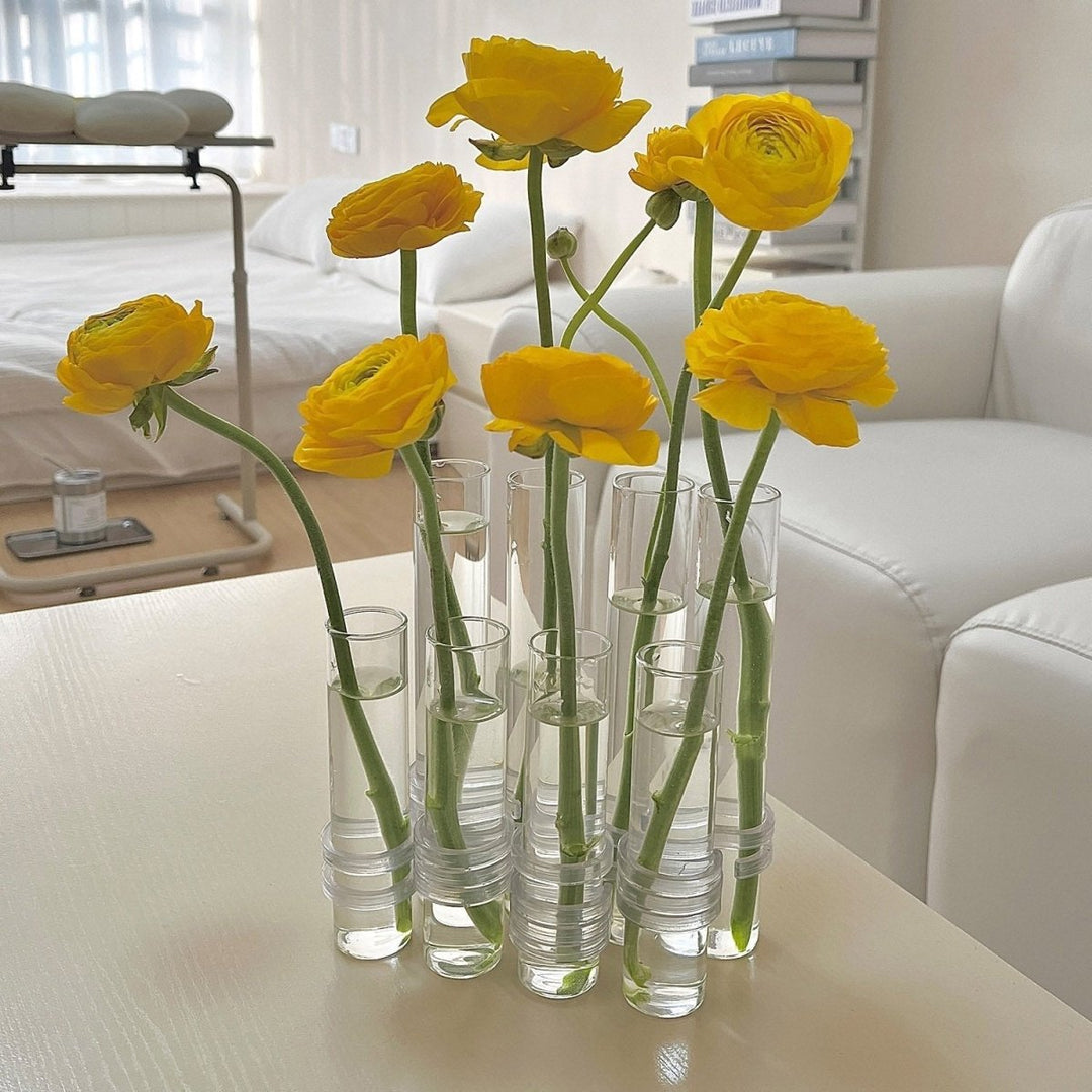 Skanto | Fleksible Blomster Vaser med Hengsler | Moderne Glassrør Vase