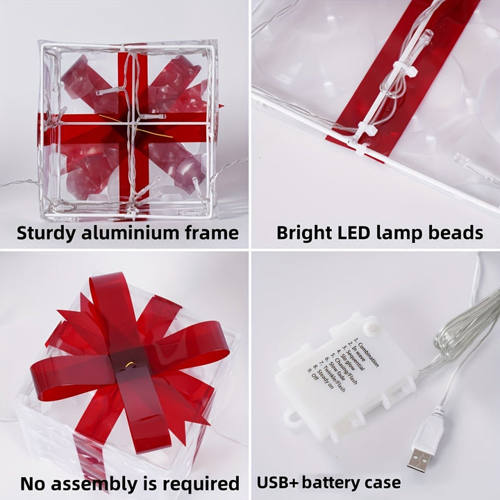 Skanto | Luminous gifts - sett med 3 opplyste bokser - juledekorasjon for innendørs og utendørs